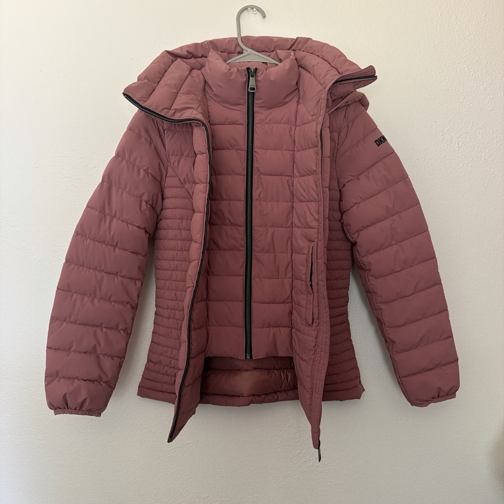 DKNY Dusty Rose Puffer Jacket - Picture 2 of 6